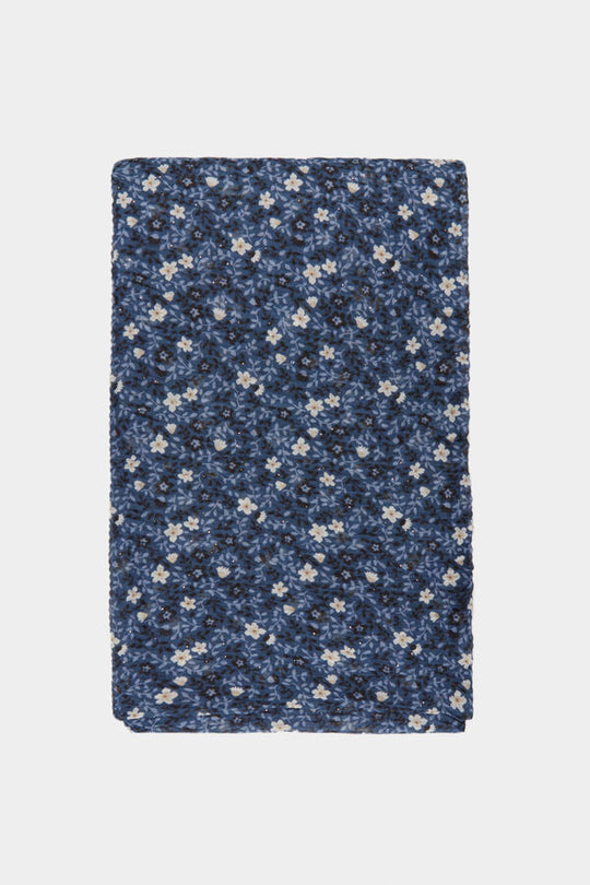 Pleated floral scarf