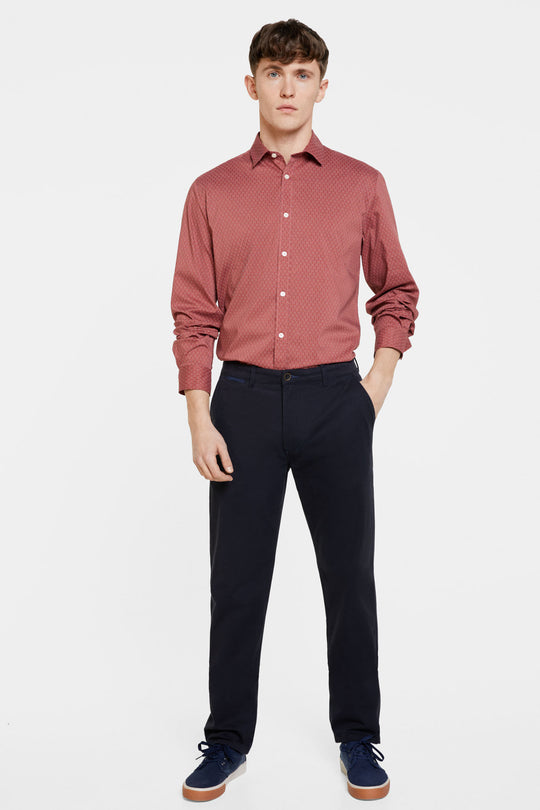 Printed Long Sleeve Shirt- Custome Fit