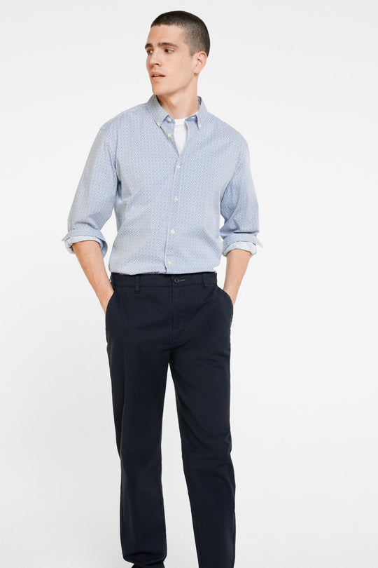 Printed Long Sleeve Shirt- Custome Fit