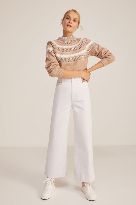 Romantic Neck Jacquard Sweater