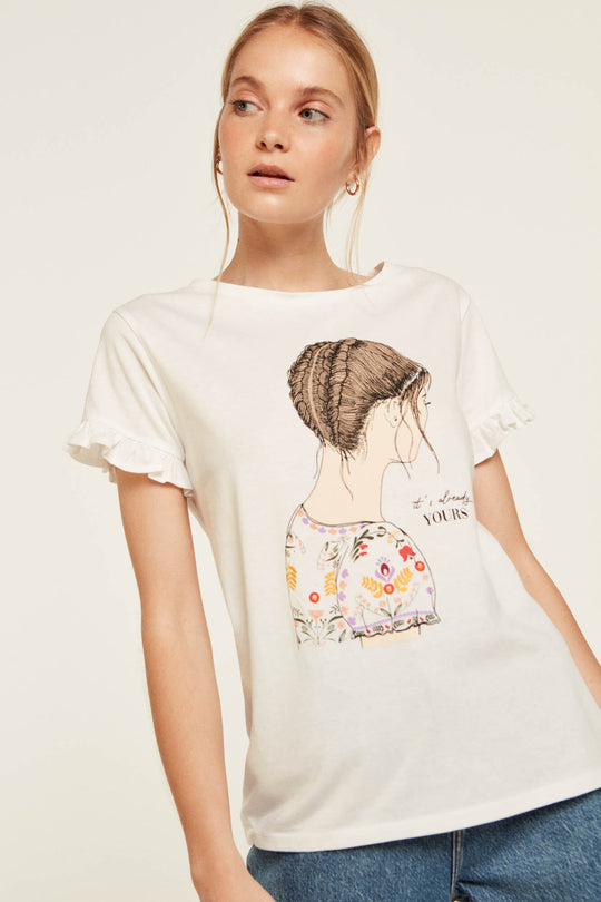 Girl embroidered T-shirt