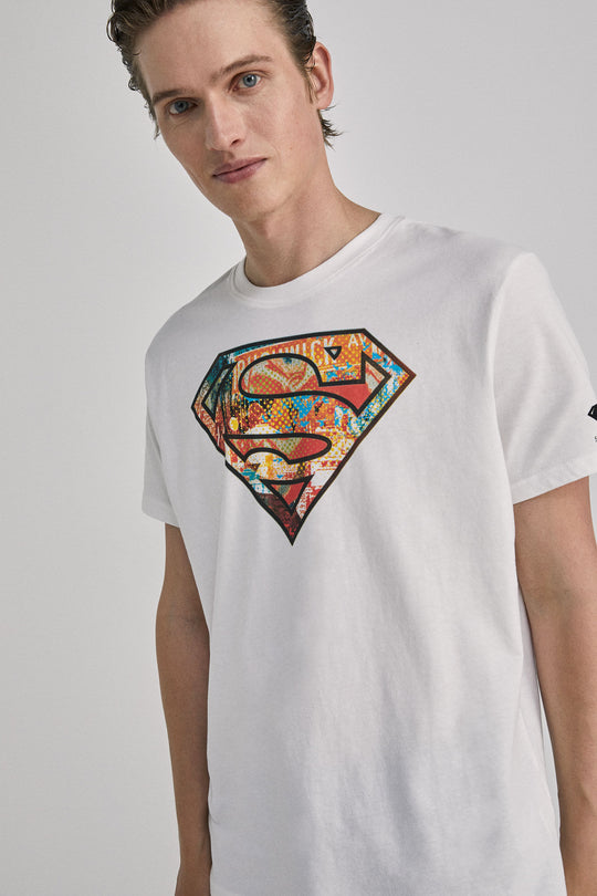 Short-sleeved Superman logo T-shirt