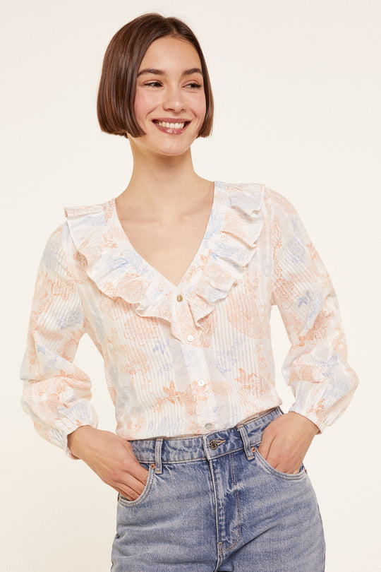 Cotton Blouse With All Over Print