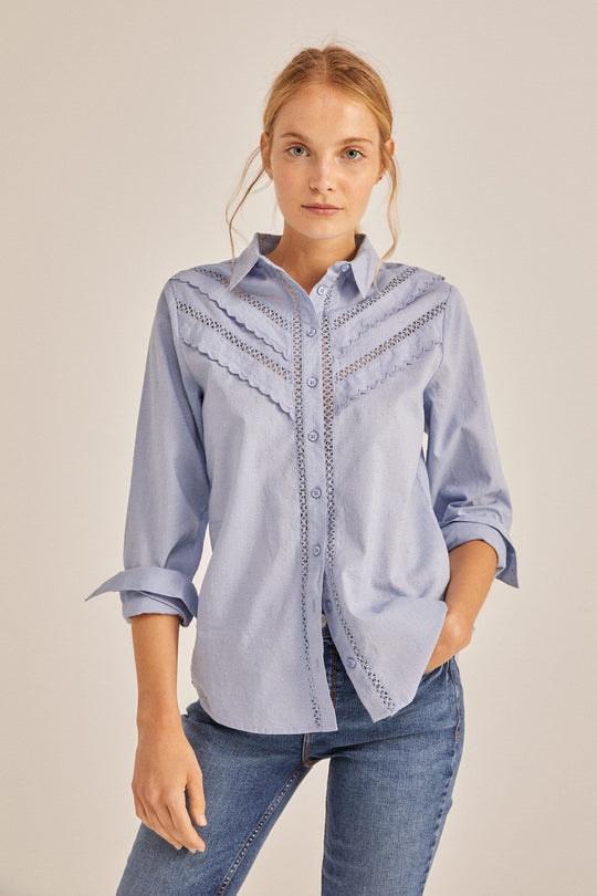 Lace scalloped shirt