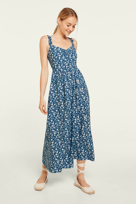 Flounced midi dress