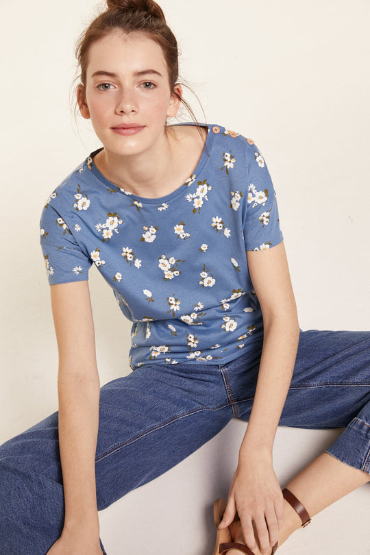 T-Shirt With  Buttons On Sleeve