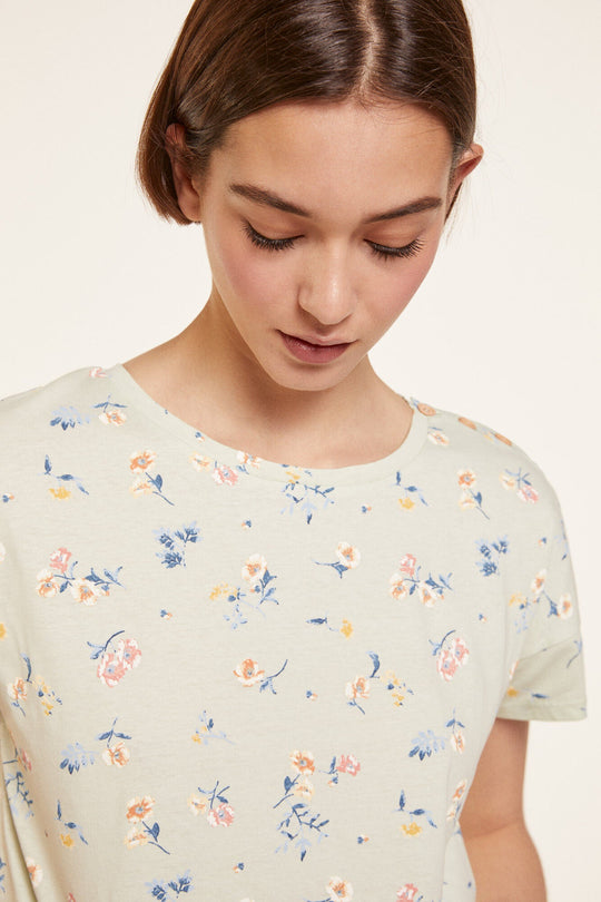 T-Shirt With  Buttons On Sleeve