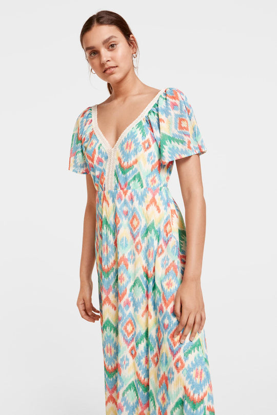 Knot back lace dress