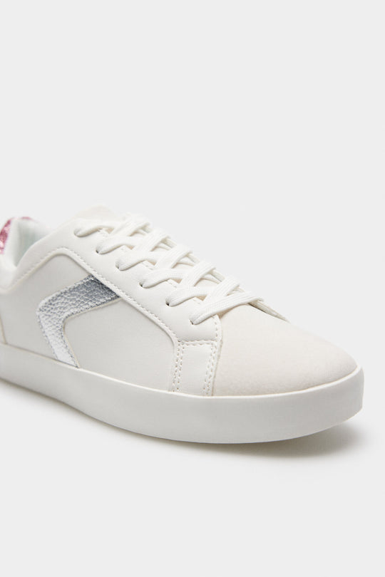 Lace-up glitter trainers