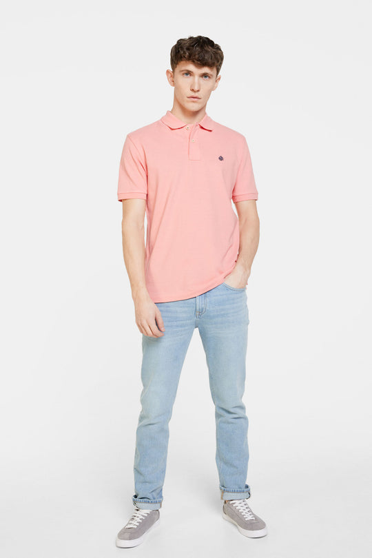 Polo With Tree Embroidery In Contrast Color