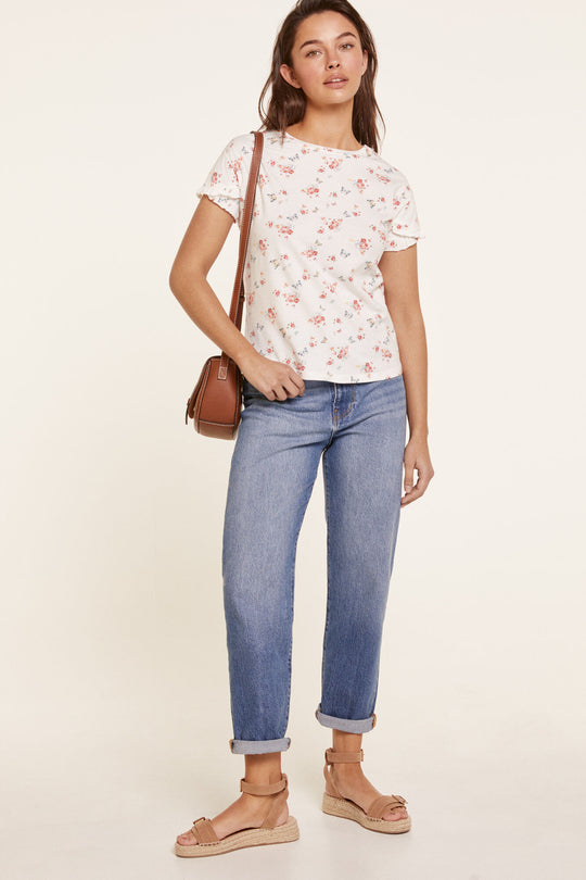 Short Sleeve T-Shirt With Ruffle