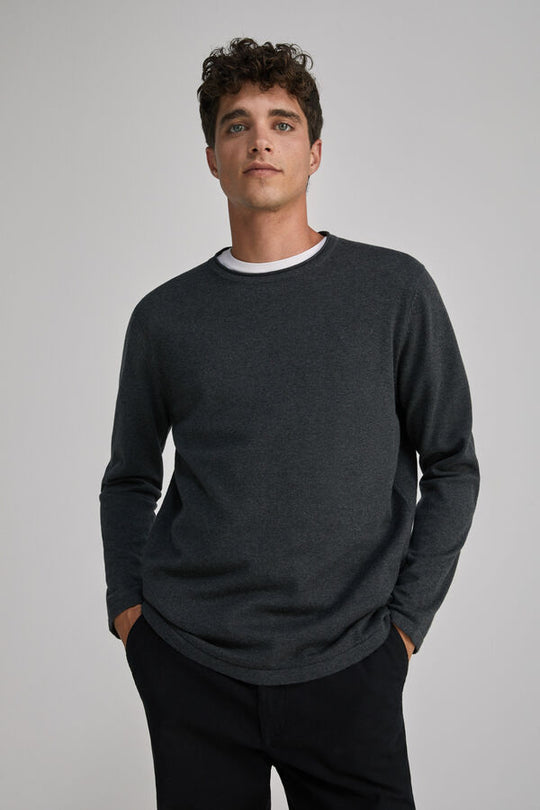 Essential jumper with elbow patches
