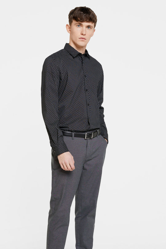 Printed Long Sleeve Shirt- Custome Fit