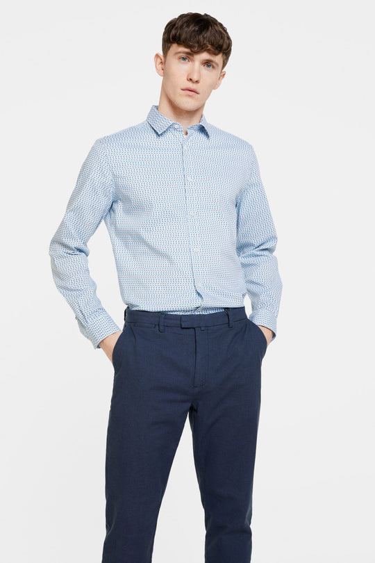 Printed Long Sleeve Shirt- Custome Fit