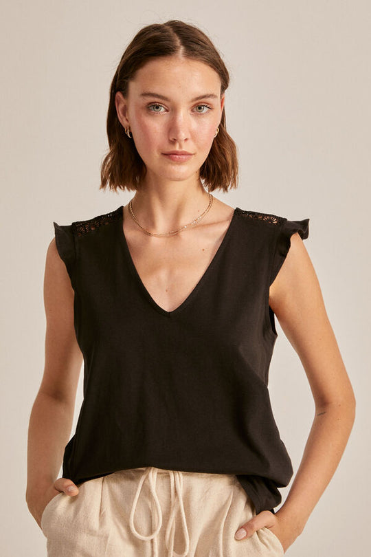 Crochet shoulders T-shirt